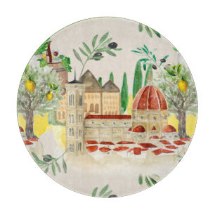 Tuscan,Tuscany,Italy,olives,lemons, citrus  Cutting Board