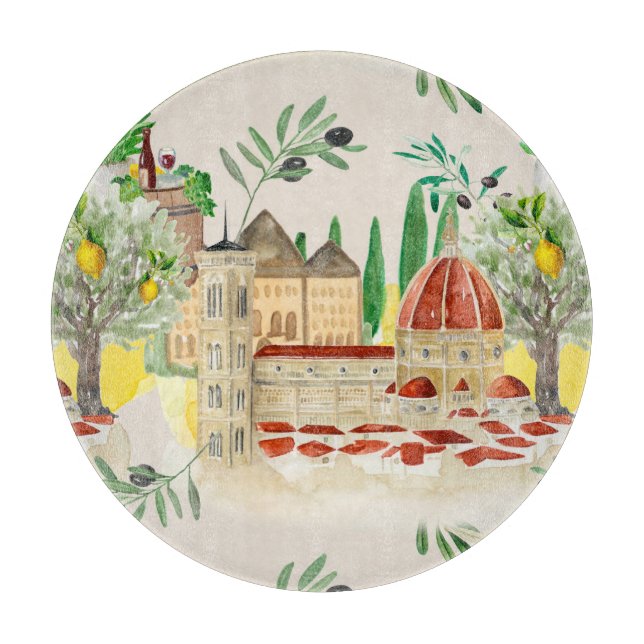 Tuscan,Tuscany,Italy,olives,lemons, citrus  Cutting Board (Front)