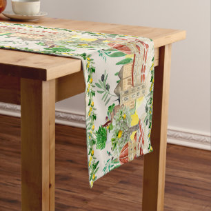 Tuscan,Tuscany,Italy,olives,lemons,  Short Table Runner