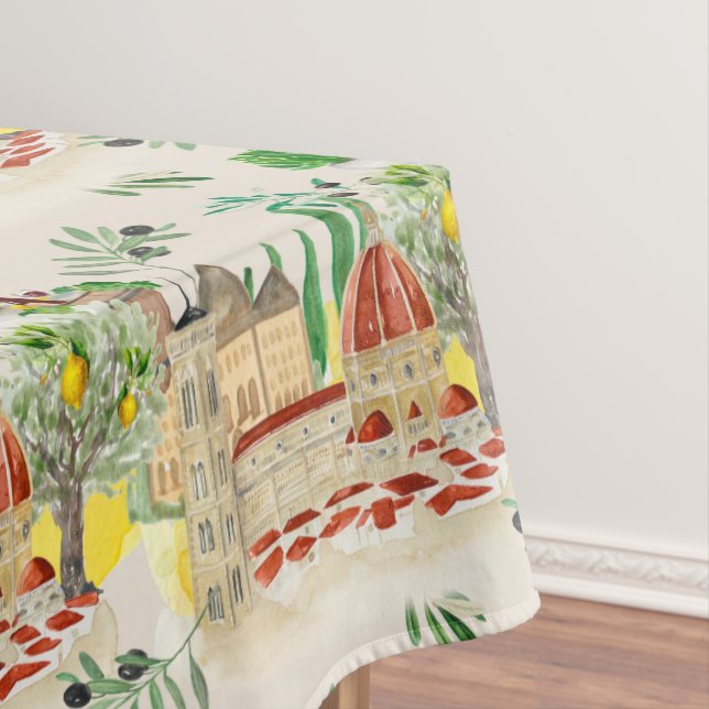 Tuscan,Tuscany,Italy,olives,lemons,  Tablecloth (In Situ)