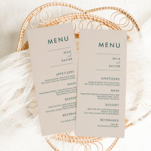 Tuscan Verde   Modern Minimal Wedding Menu