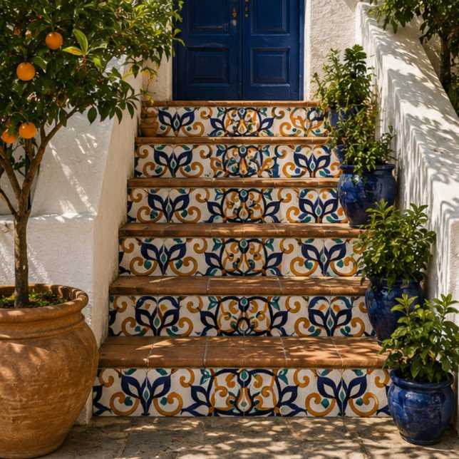 Tuscan Verve Vibrant Scrollwork  Mediterranean  Ceramic Tile (Creator Uploaded)