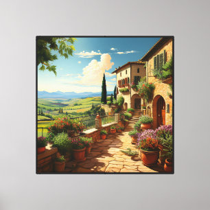 Tuscan Villa Canvas Wall Art 40x40 inch