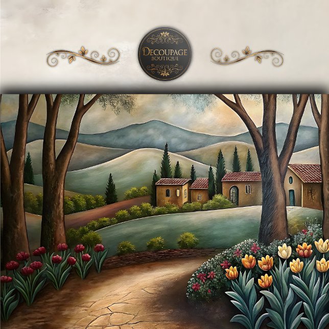 Tuscan Villa Pathway Decoupage Tissue Paper (Tuscan Villa Pathway Decoupage Tissue Paper)