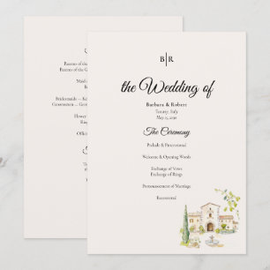 Tuscan Villa Wedding Program Elegant Italy