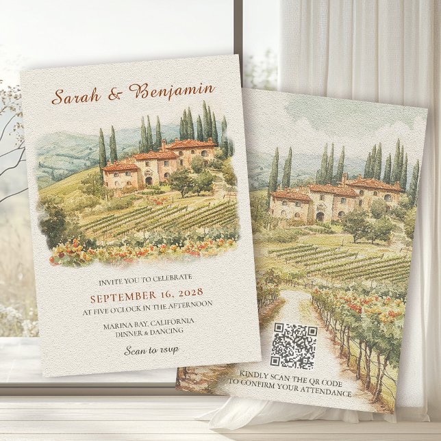 Tuscan Vineyard Destination Wedding Suite Invitation (Creator Uploaded)