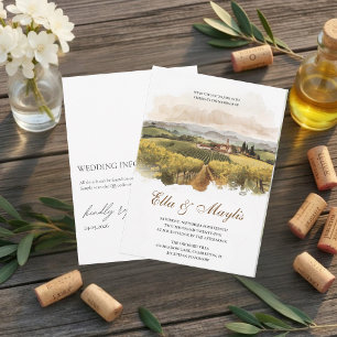 Tuscan Vineyard Wedding   Italian Countryside Invitation
