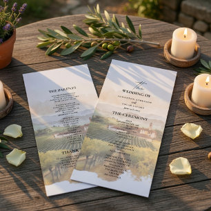 Tuscan Vineyard Wedding Program   Italian 