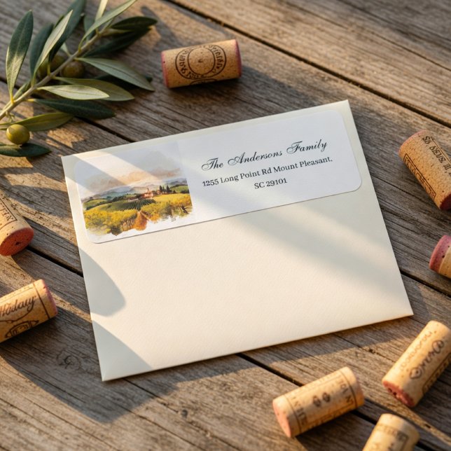 Tuscan Vineyard Wedding  Return Address Label (Creator Uploaded)