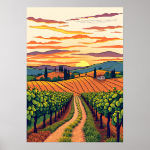 Tuscan Vineyards Poster