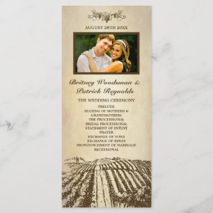 Tuscan Vintage Winery Vineyard Wedding Programs