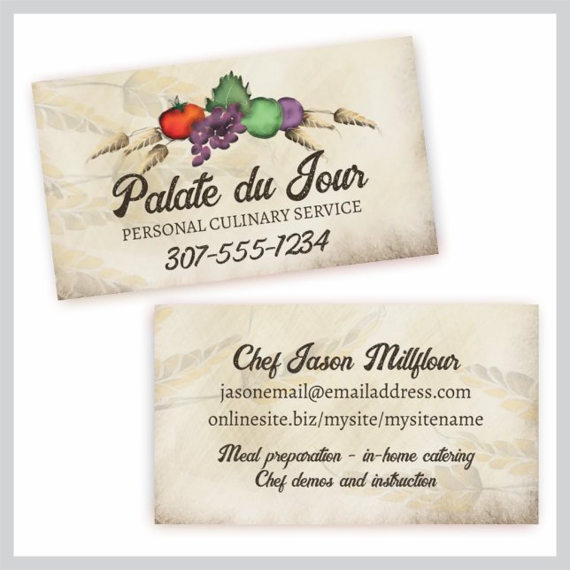 Tuscan wheat fruit cooking business card (Creator Uploaded)