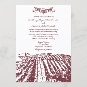 Tuscan Wine Winery Vineyard Wedding Invitations