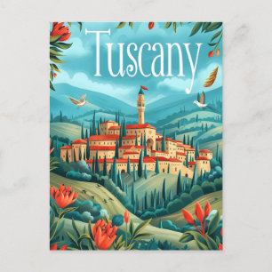 Tuscany art postcard