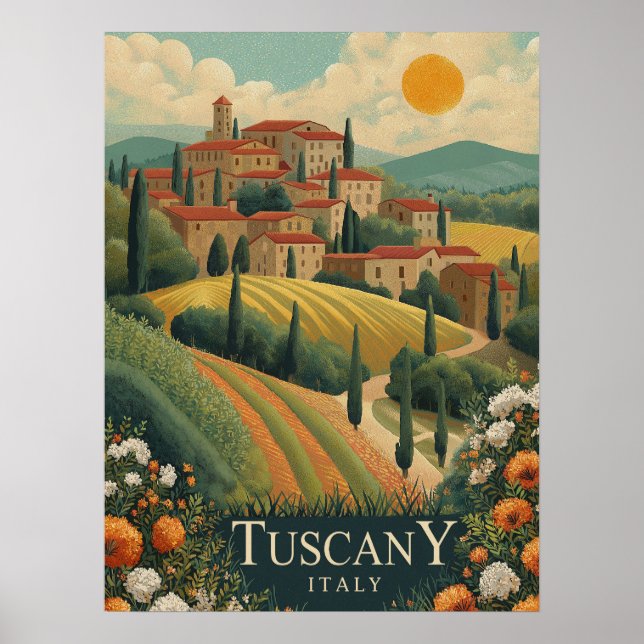 Tuscany at Sunset - Italy Travel  Poster (Front)