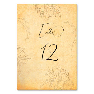 Tuscany Autumn Texture Tracery Table Number