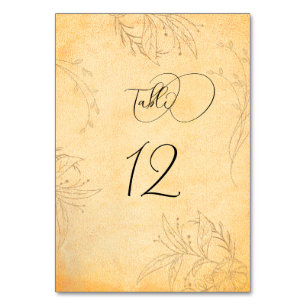 Tuscany Autumn Texture Tracery Table Number