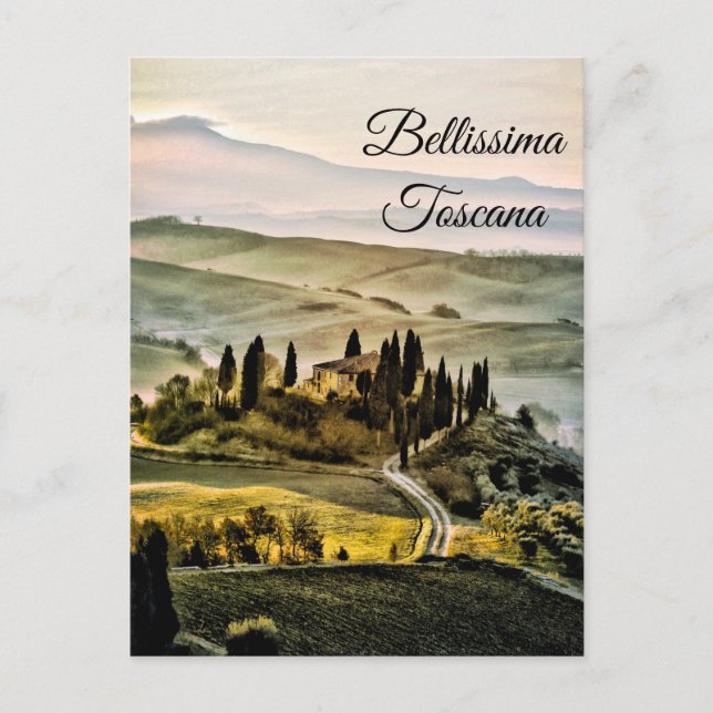 *~* Tuscany . Bellissima Toscana Italian Language Postcard (Front)