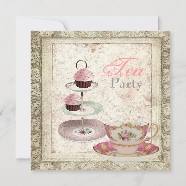 Tuscany Country Bridal Shower Tea Party Invitation (Front)