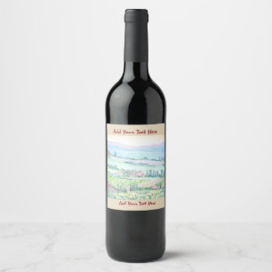 Tuscany Countryside, Bottle Label