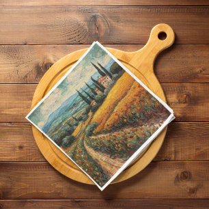 Tuscany countryside Italy van Gogh style Napkin