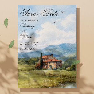 Tuscany Countryside Vineyard Wedding  Save The Date