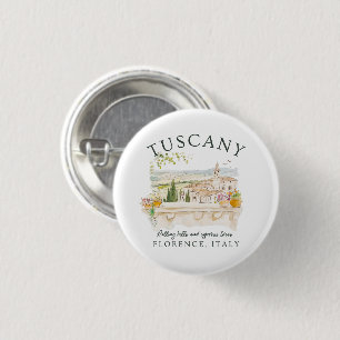 Tuscany Florence Travel – Rolling Hills & Trees 3 Cm Round Badge