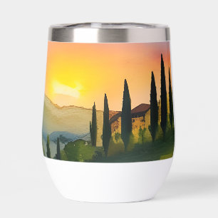 Tuscany Hills Scenic Watercolor 