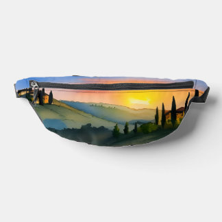 Tuscany Hills Scenic Watercolor  Bum Bags