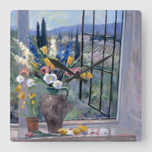 Tuscany Hillside II Square Wall Clock