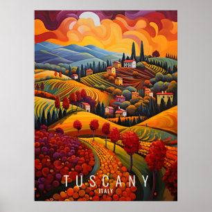 Tuscany in Autumn Painting   Italy Travel   Art Poster