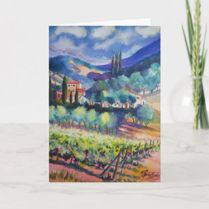 Tuscany in Blues ~ Watercolor Greeting Card