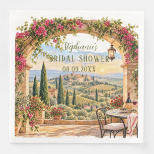 Tuscany Italy Citrus Mediterranean Bridal shower Napkin