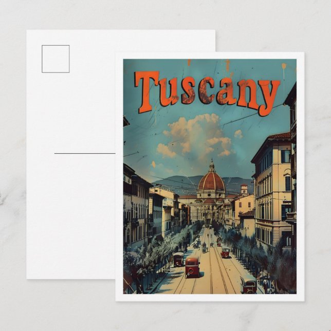 Tuscany Italy Classic Art Retro Vintage Travel Postcard (Front/Back)