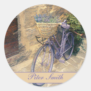 Tuscany. Italy. Cortona. Bicycle. Classic Round Sticker