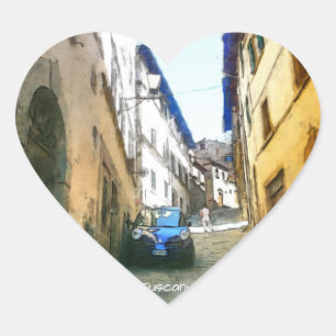 Tuscany. Italy. Cortona. Heart Sticker