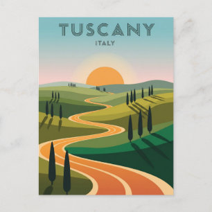 Tuscany Italy Countryside Sunset Postcard