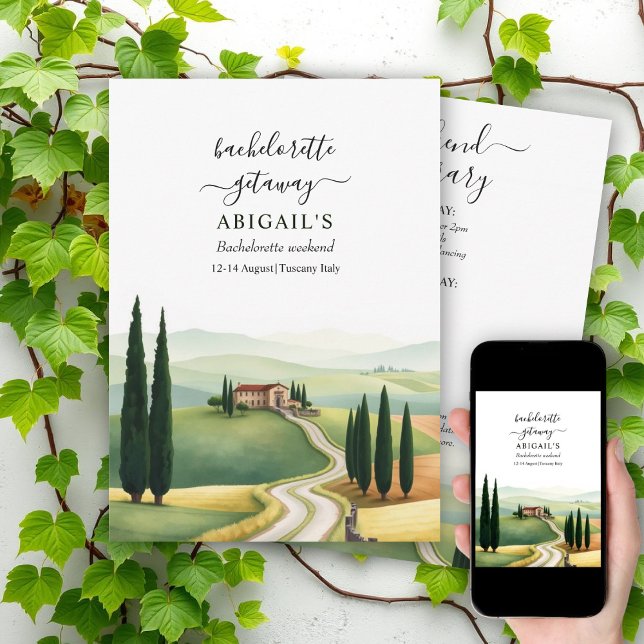 Tuscany Italy destination bachelorette weekend  Invitation (Creator Uploaded)