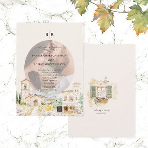 Tuscany Italy Destination Photo Wedding Invitation