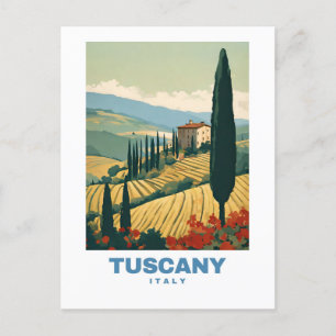 Tuscany Italy Exotic Travel Retro Postcard
