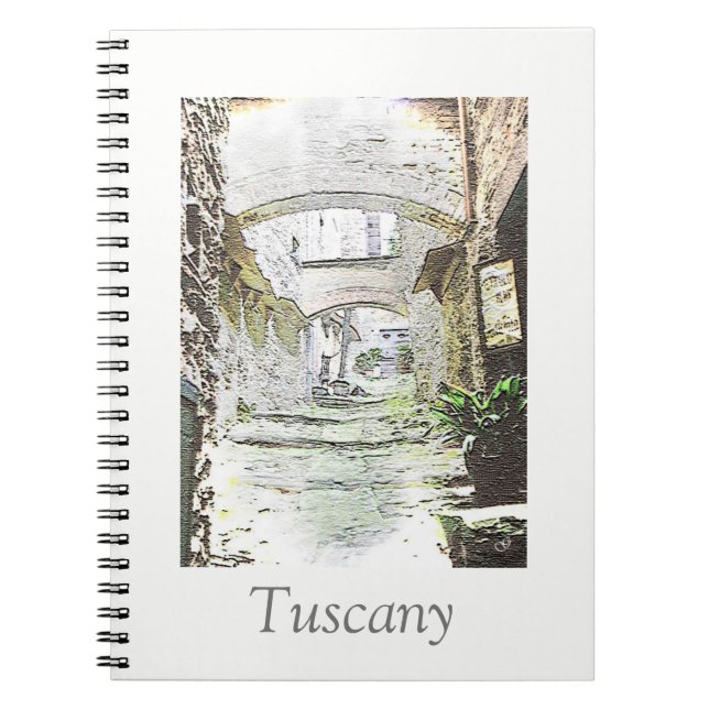Tuscany, Italy. Illustration.text. Notebook (Front)