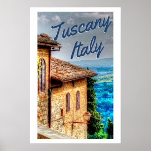 Tuscany Italy Italian Tuscan Villa Travel Poster