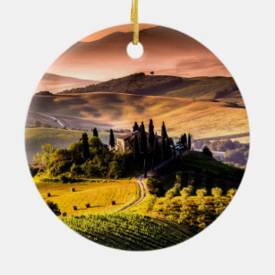 Tuscany, Italy landscape photograph Ceramic Ornament