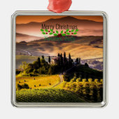 Tuscany, Italy, Merry Christmas, Metal Ornament (Front)