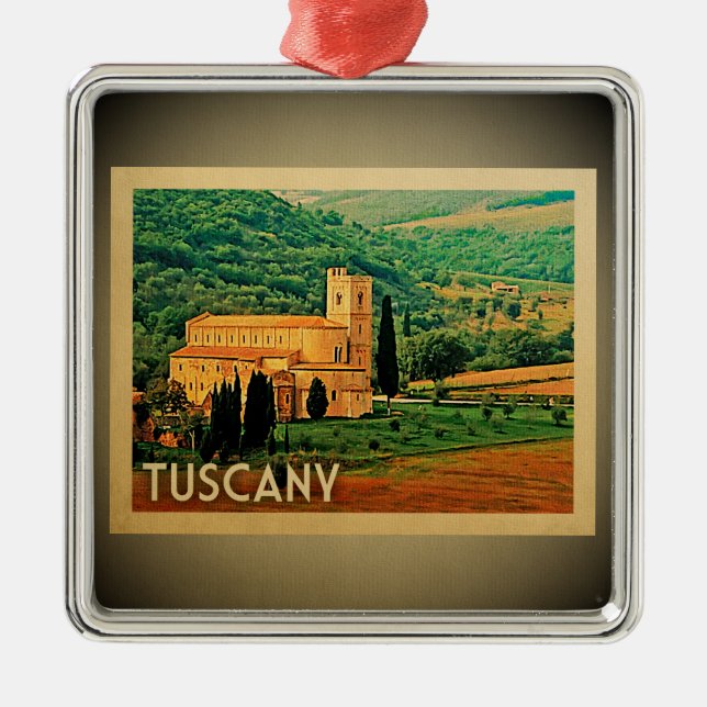 Tuscany Italy Ornament Vintage Travel (Front)
