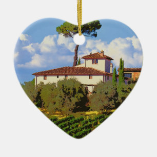 Tuscany Italy Poster Ceramic Ornament