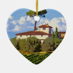 Tuscany Italy Poster Ceramic Ornament