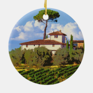 Tuscany Italy Poster Ceramic Ornament