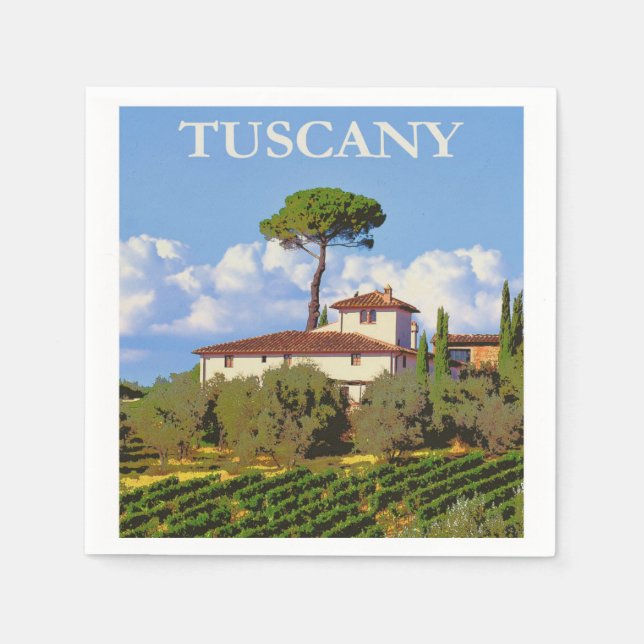 Tuscany Italy Poster Paper Napkin (Front)