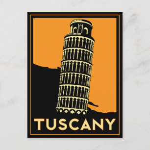 Tuscany Italy retro art deco travel poster Postcard